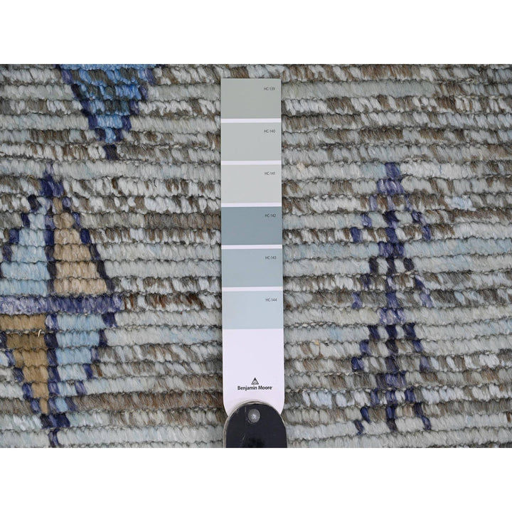 8'2" x 10'4" New Hand Knotted Grey Wool Rectangle Oriental Rug - MOA10220835