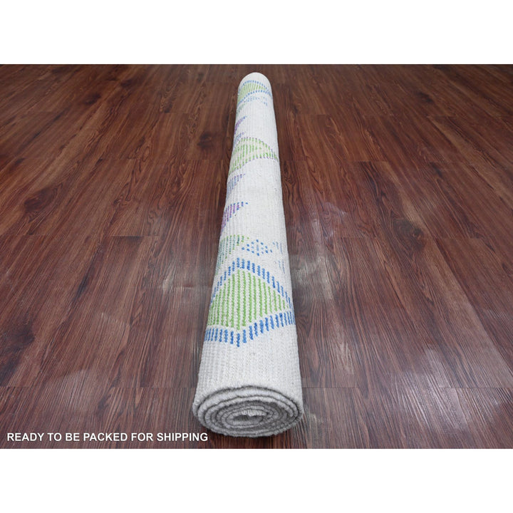 5'0" x 8'0" New Hand Knotted Ivory Wool Rectangle Oriental Rug - MOA10220836