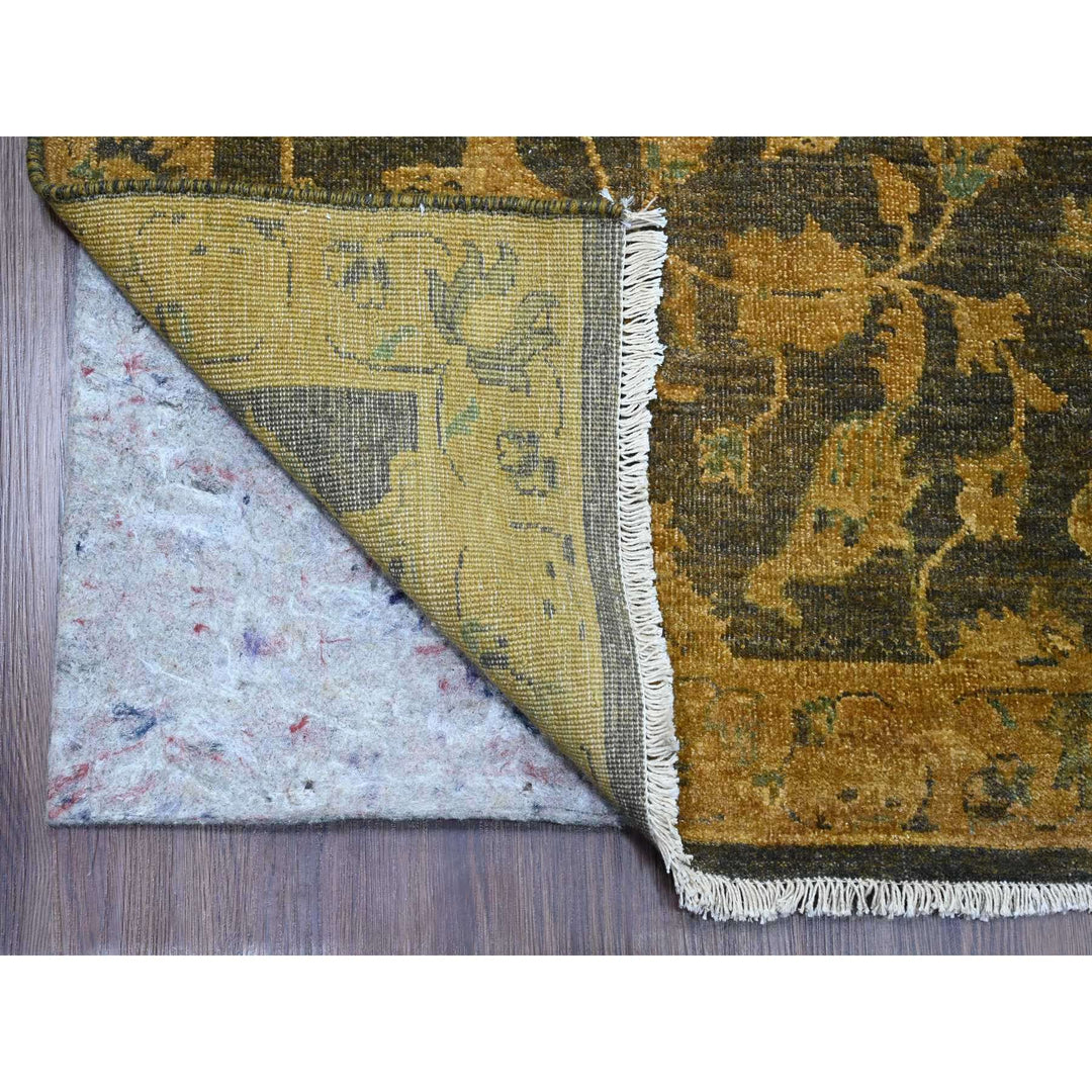 8'6" x 11'10" New Hand Knotted Brown Wool Rectangle Oriental Rug - MOA10220837