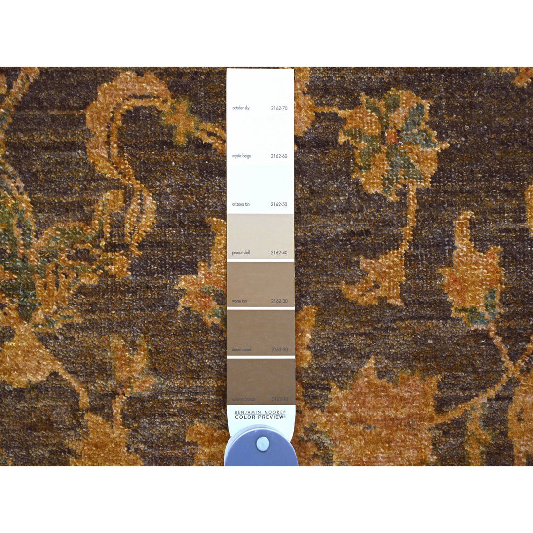 8'6" x 11'10" New Hand Knotted Brown Wool Rectangle Oriental Rug - MOA10220837