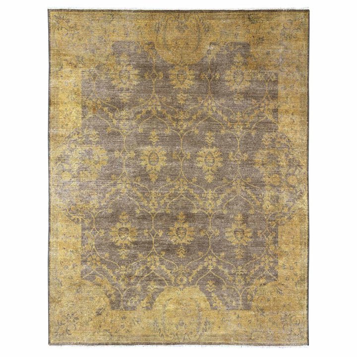 7'10" x 10'1" New Hand Knotted Brown Wool Rectangle Oriental Rug - MOA10220838