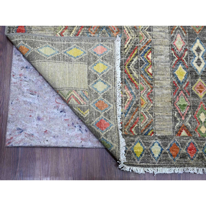 8'11" x 11'8" New Hand Knotted Grey Wool Rectangle Oriental Rug - MOA10220846