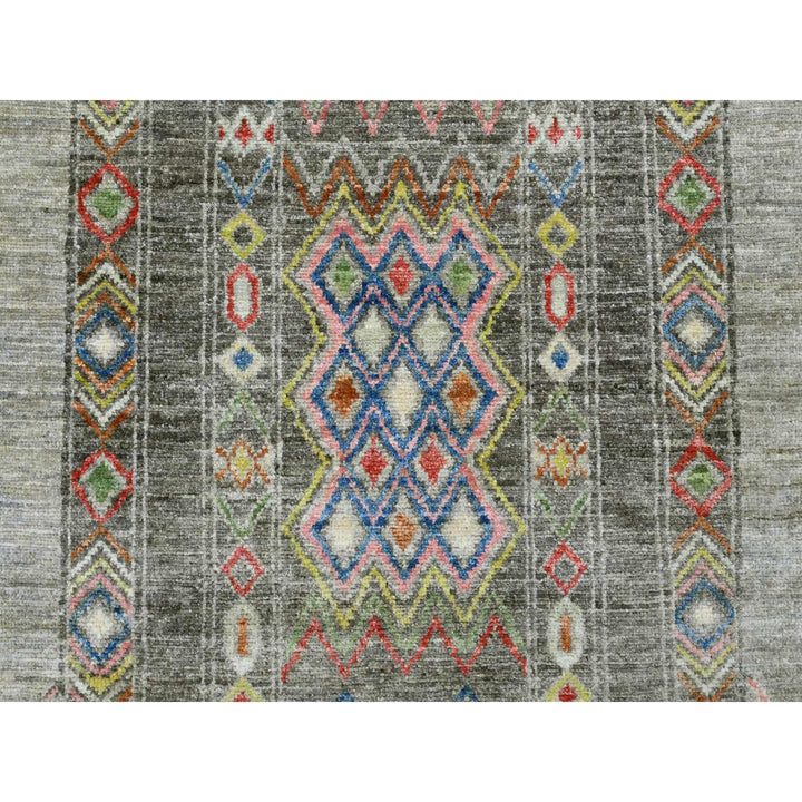 8'11" x 11'8" New Hand Knotted Grey Wool Rectangle Oriental Rug - MOA10220846