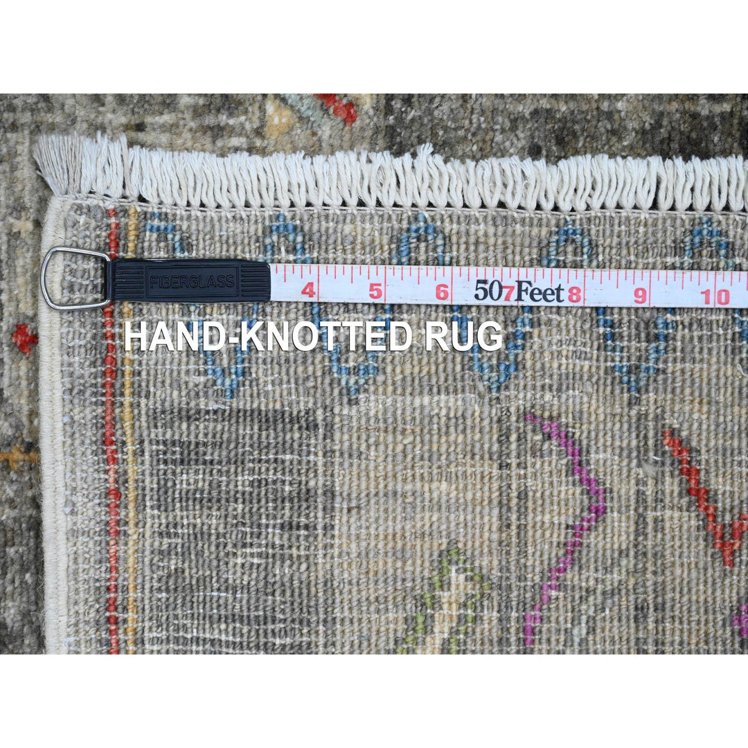 5'8" x 8'10" New Hand Knotted Grey Wool Rectangle Oriental Rug - MOA10220848
