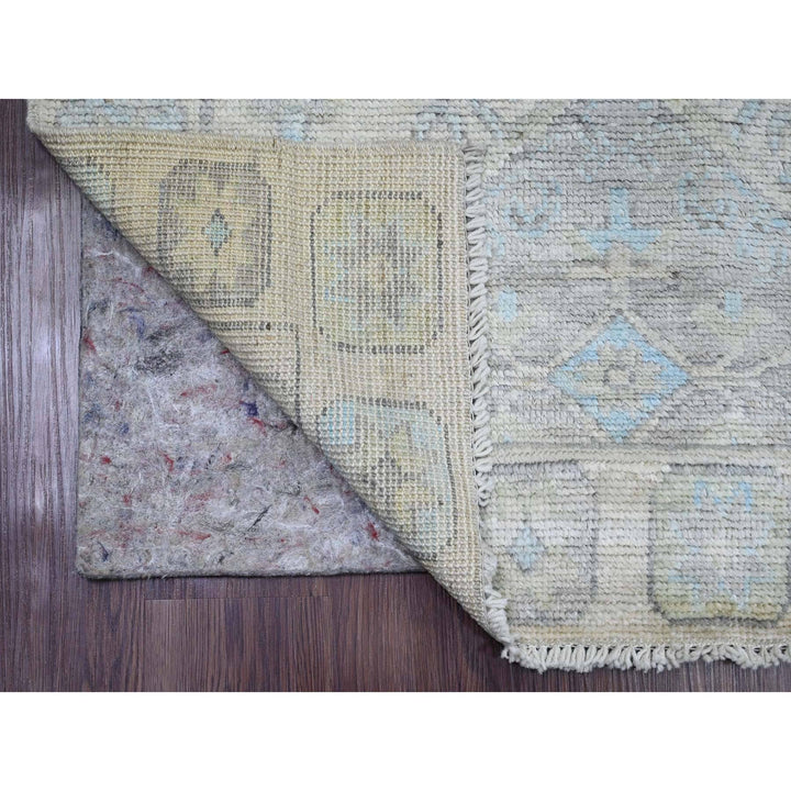 3'3" x 10'0" New Hand Knotted Ivory Wool Runner Oriental Rug - MOA10220860
