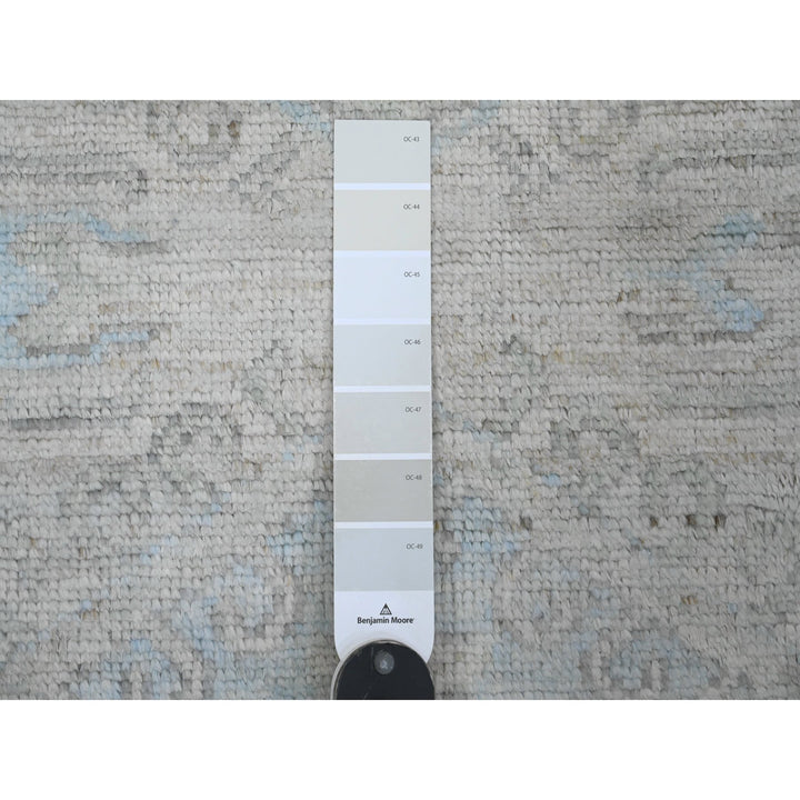 3'3" x 10'0" New Hand Knotted Ivory Wool Runner Oriental Rug - MOA10220860