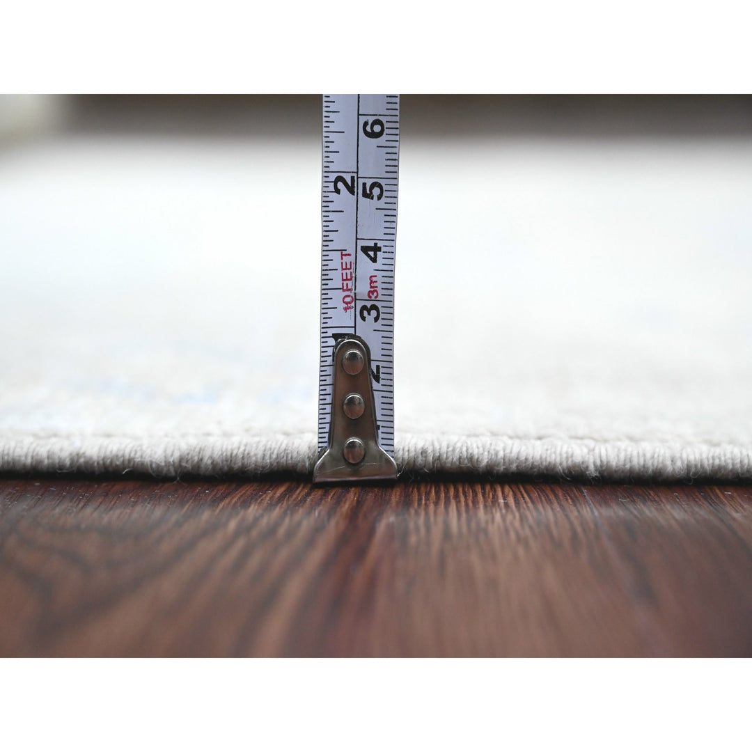 4'1" x 8'0" New Hand Knotted Grey Wool Runner Oriental Rug - MOA10220862
