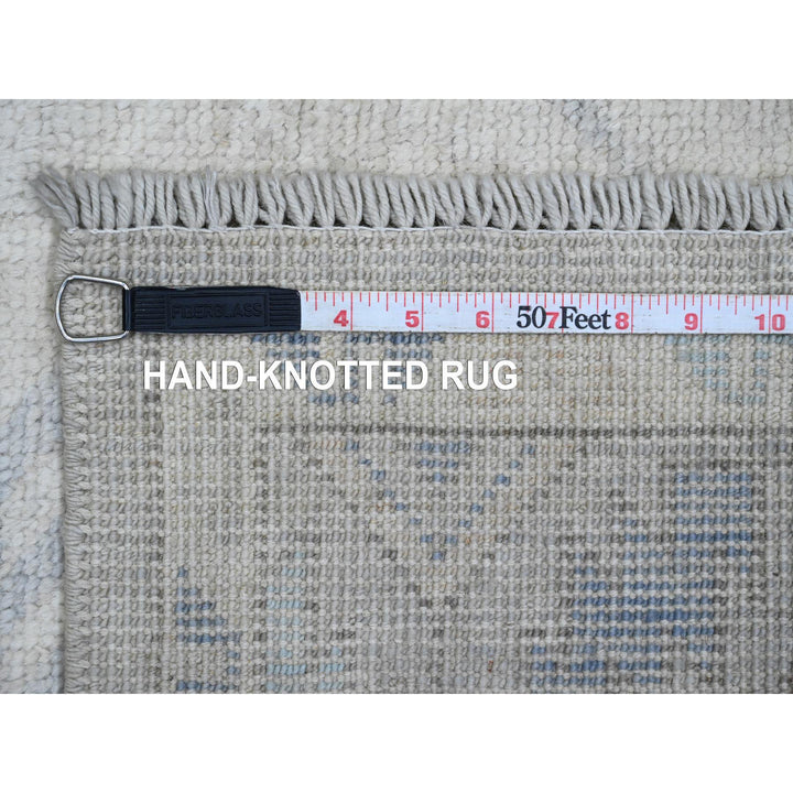 4'1" x 8'0" New Hand Knotted Grey Wool Runner Oriental Rug - MOA10220862