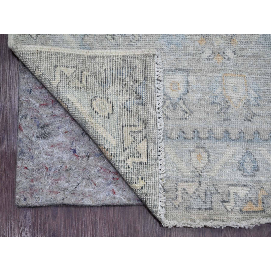 5'11" x 8'9" New Hand Knotted Grey Wool Rectangle Oriental Rug - MOA10220863