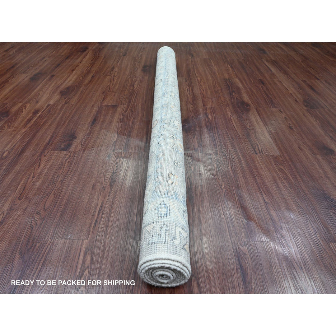 5'11" x 8'9" New Hand Knotted Grey Wool Rectangle Oriental Rug - MOA10220863