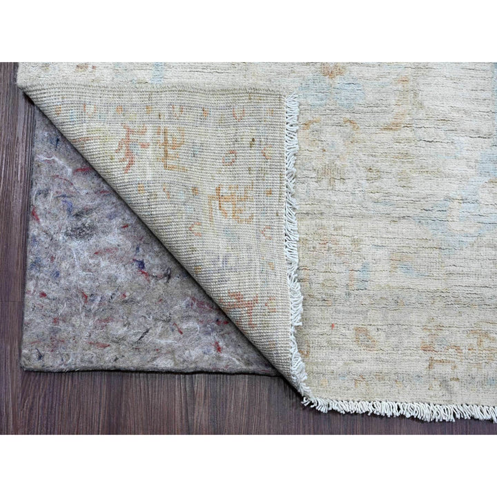 2'6" x 11'7" New Hand Knotted Grey Wool Runner Oriental Rug - MOA10220867