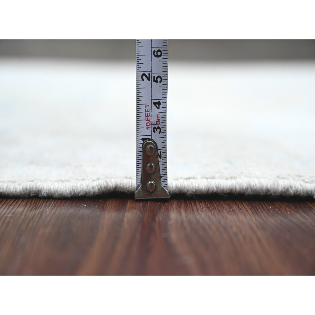 2'6" x 11'7" New Hand Knotted Grey Wool Runner Oriental Rug - MOA10220867
