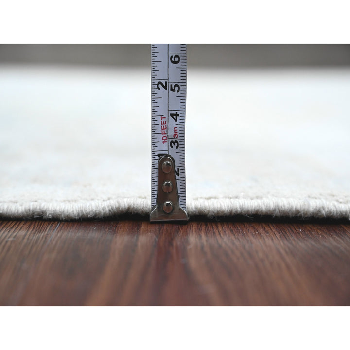 2'6" x 11'7" New Hand Knotted Grey Wool Runner Oriental Rug - MOA10220867