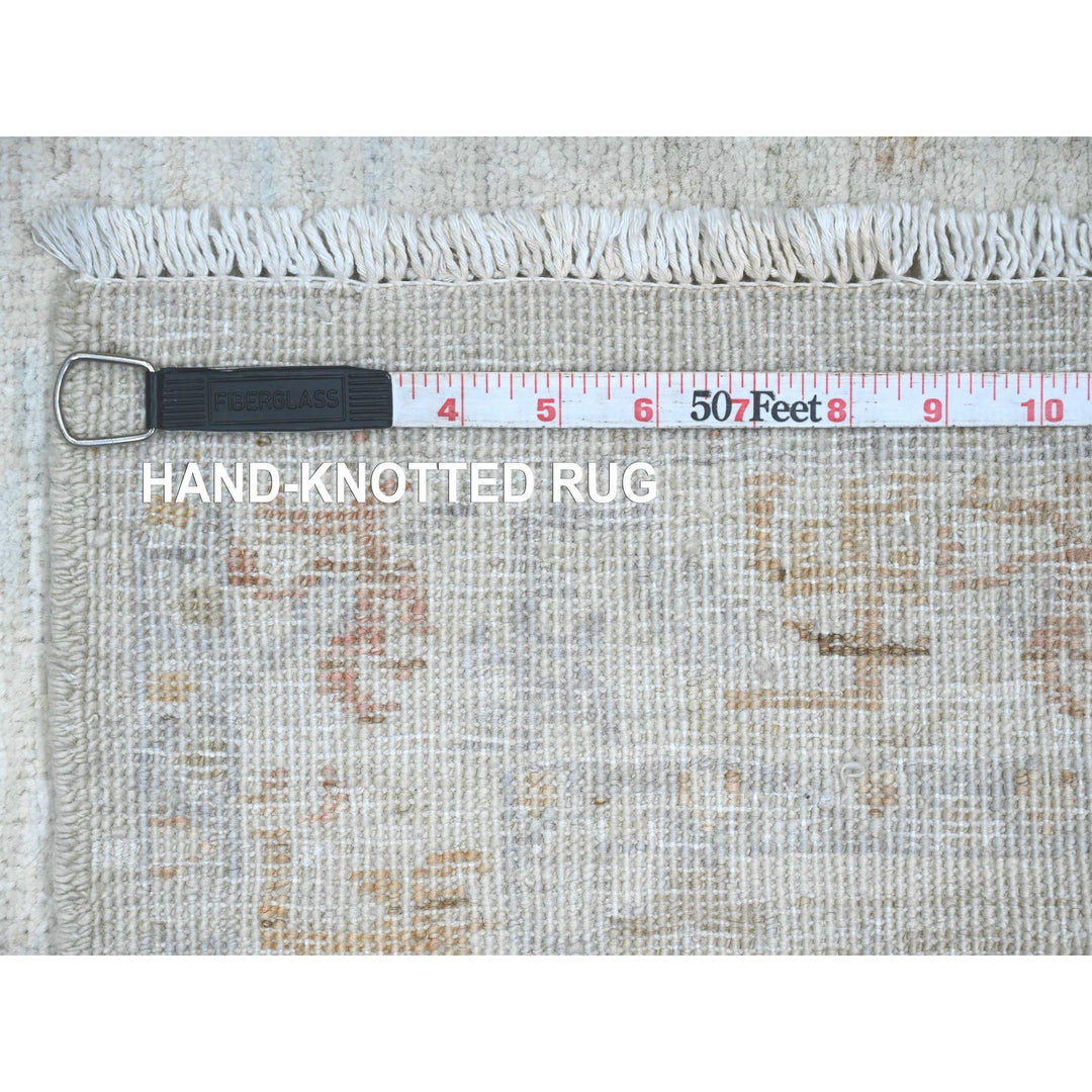 2'6" x 11'7" New Hand Knotted Grey Wool Runner Oriental Rug - MOA10220867