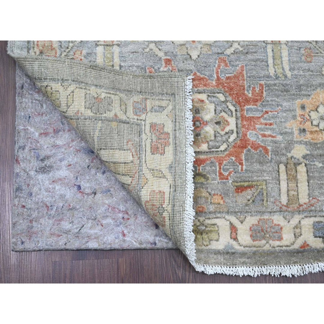 2'8" x 15'6" New Hand Knotted Grey Wool Runner Oriental Rug - MOA10220868