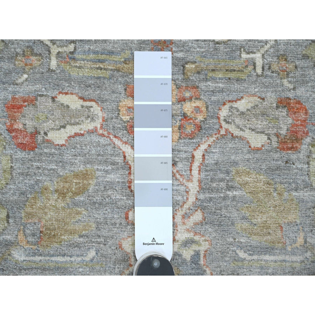 2'8" x 15'6" New Hand Knotted Grey Wool Runner Oriental Rug - MOA10220868