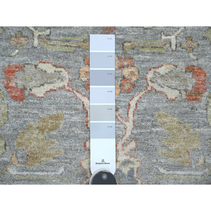 2'8" x 15'6" New Hand Knotted Grey Wool Runner Oriental Rug - MOA10220868