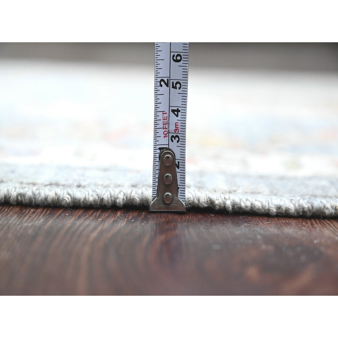 2'8" x 15'6" New Hand Knotted Grey Wool Runner Oriental Rug - MOA10220868