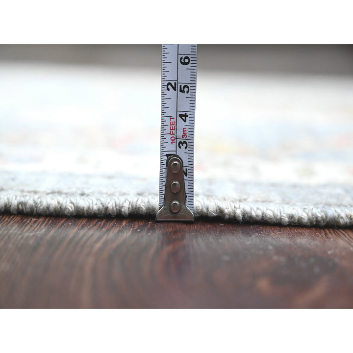 2'8" x 15'6" New Hand Knotted Grey Wool Runner Oriental Rug - MOA10220868