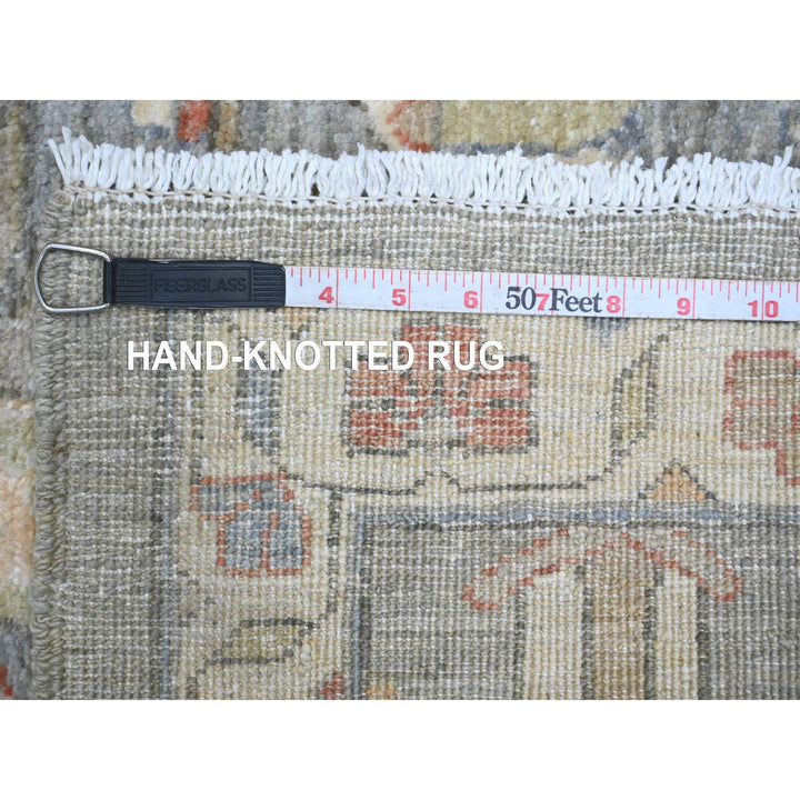 2'8" x 15'6" New Hand Knotted Grey Wool Runner Oriental Rug - MOA10220868