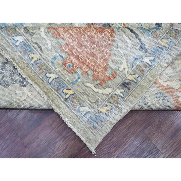 10'0" x 13'2" New Hand Knotted Grey Wool Rectangle Oriental Rug - MOA10220894