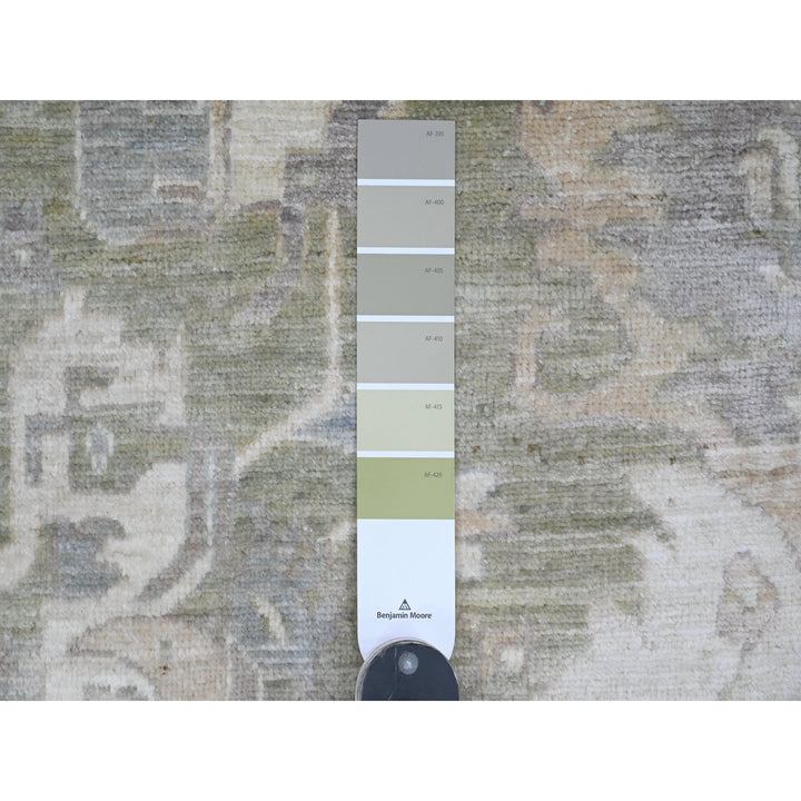 7'11" x 9'8" New Hand Knotted Green Wool Rectangle Oriental Rug - MOA10220896