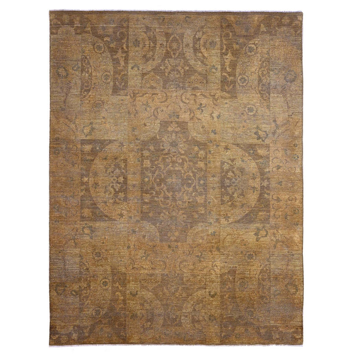 9'0" x 11'10" New Hand Knotted Brown Wool Rectangle Oriental Rug - MOA10220902