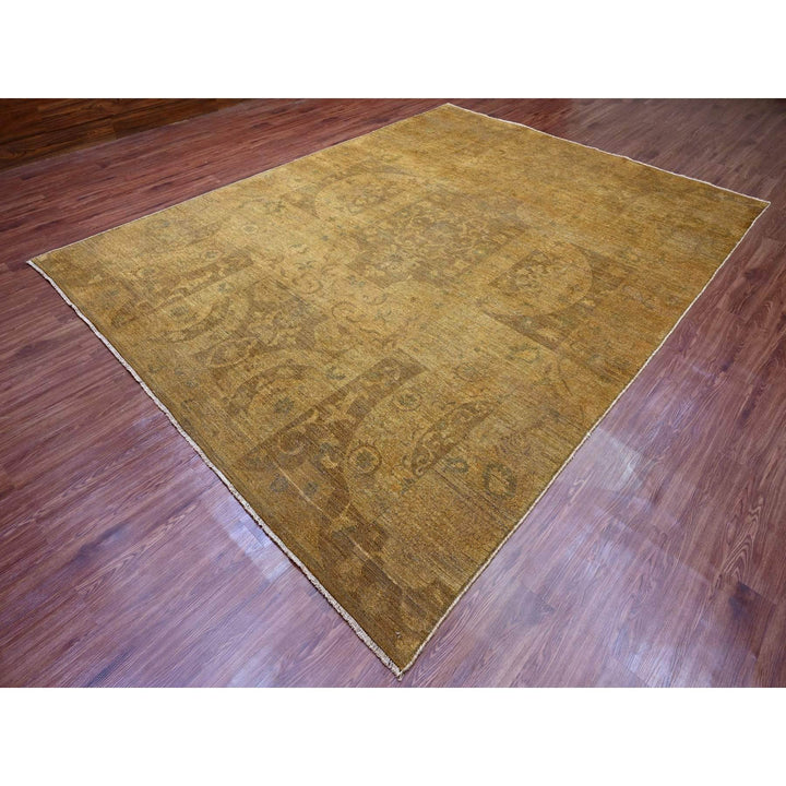 9'0" x 11'10" New Hand Knotted Brown Wool Rectangle Oriental Rug - MOA10220902