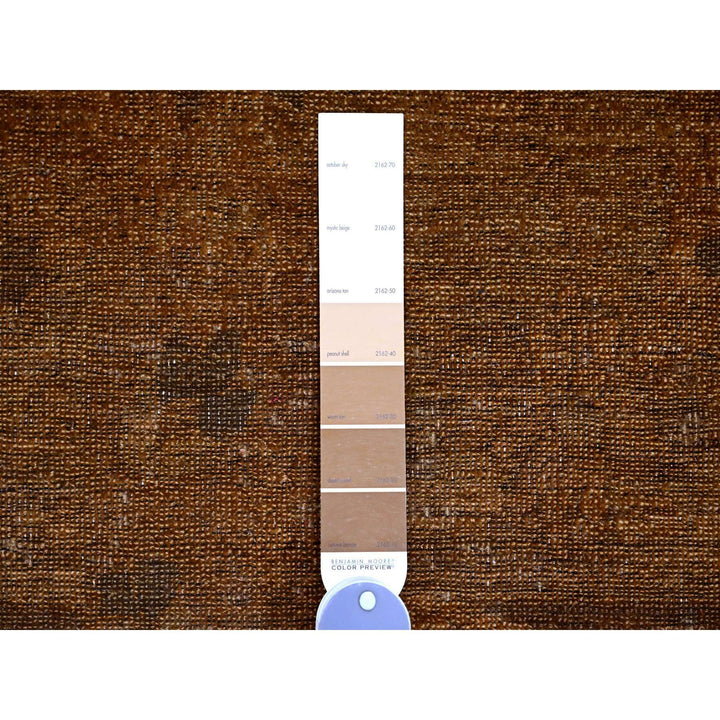 9'0" x 11'10" New Hand Knotted Brown Wool Rectangle Oriental Rug - MOA10220902