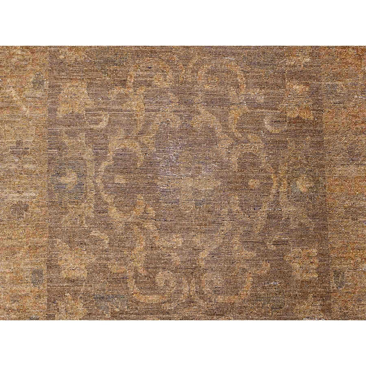 9'0" x 11'10" New Hand Knotted Brown Wool Rectangle Oriental Rug - MOA10220902
