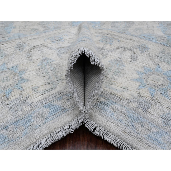 8'4" x 9'9" New Hand Knotted Grey Wool Rectangle Oriental Rug - MOA10220916