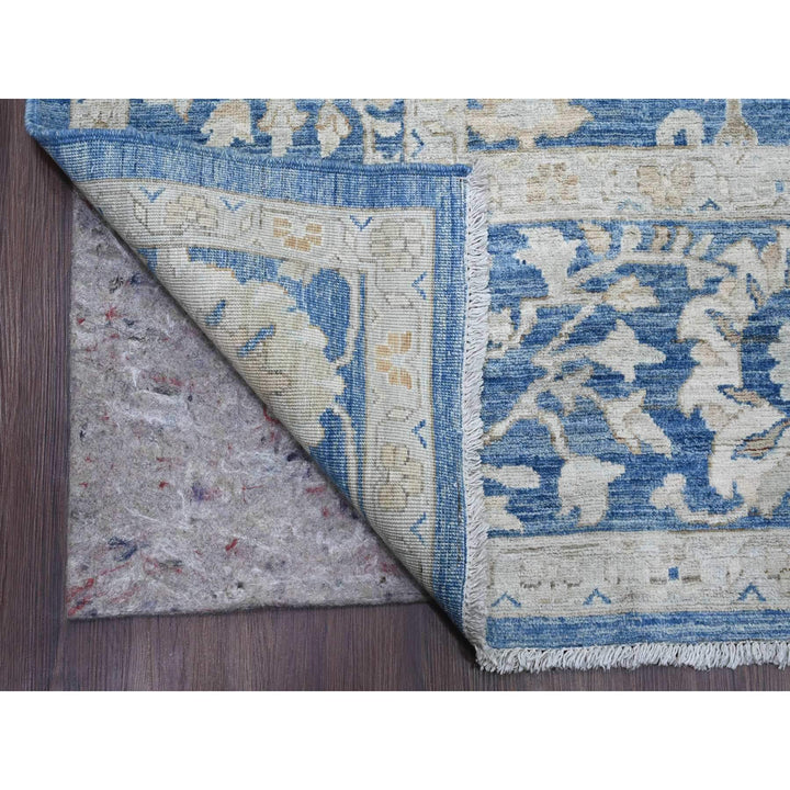 8'9" x 11'7" New Hand Knotted Blue Wool Rectangle Oriental Rug - MOA10220917