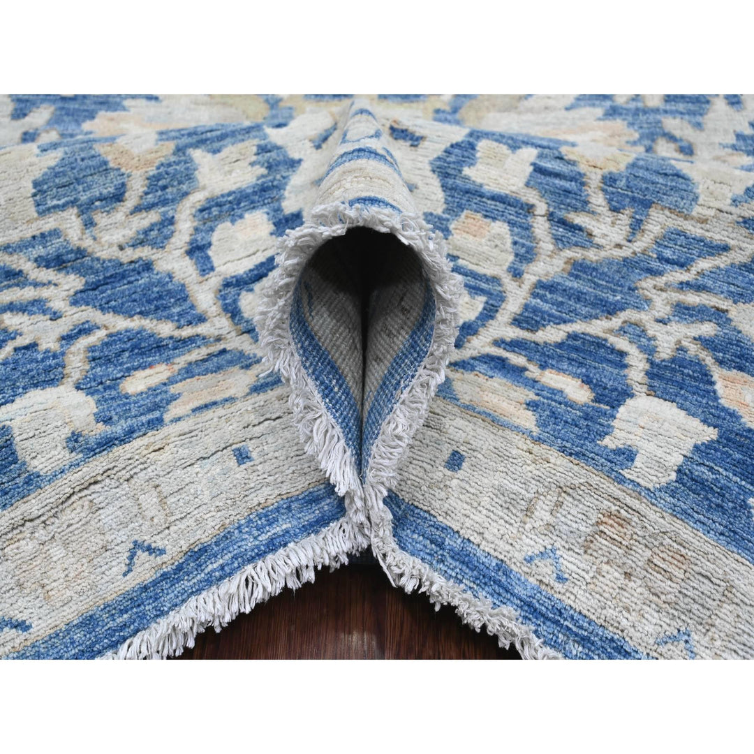 8'9" x 11'7" New Hand Knotted Blue Wool Rectangle Oriental Rug - MOA10220917