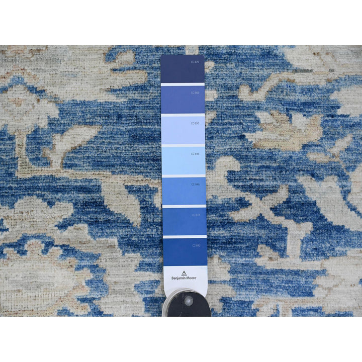 8'9" x 11'7" New Hand Knotted Blue Wool Rectangle Oriental Rug - MOA10220917