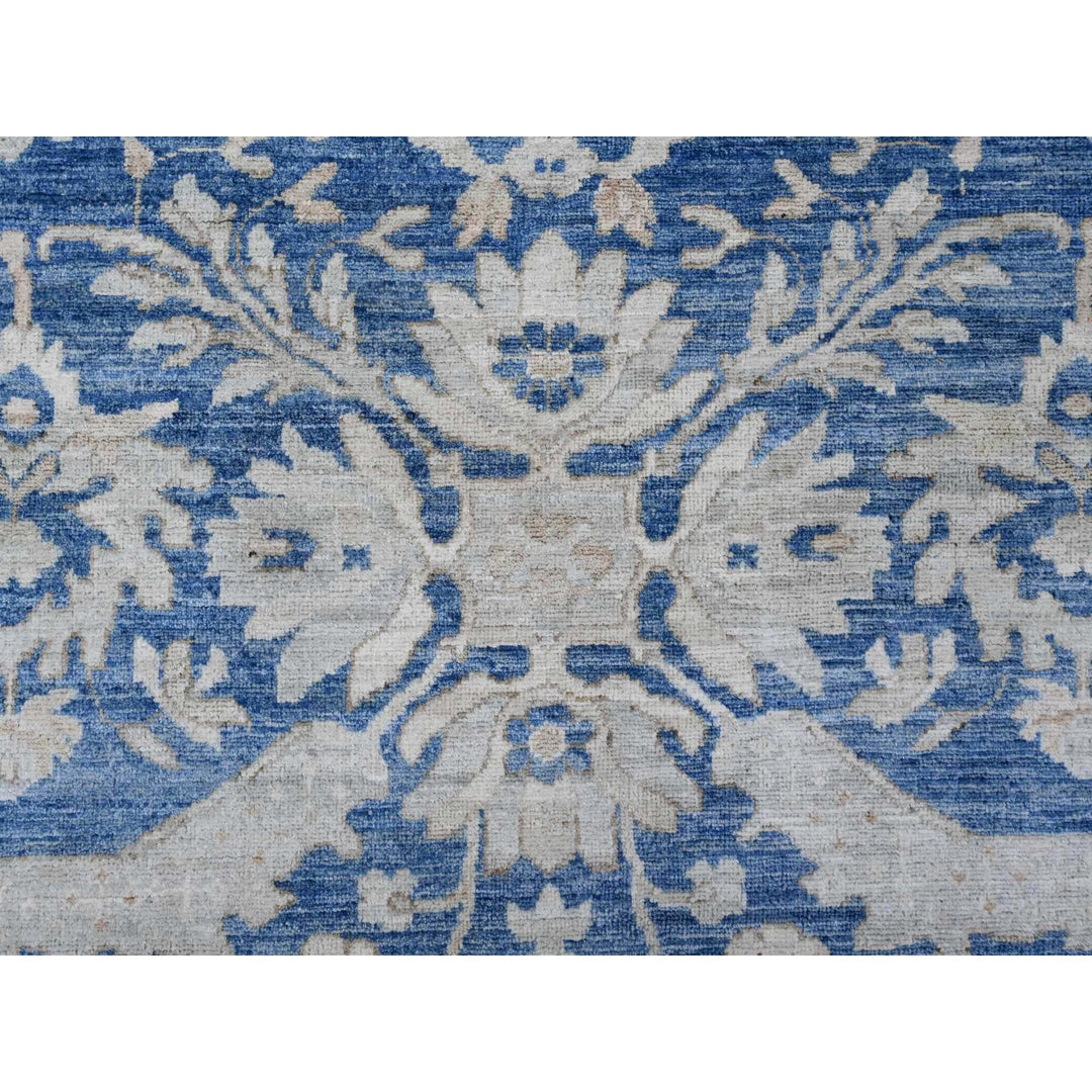 8'9" x 11'7" New Hand Knotted Blue Wool Rectangle Oriental Rug - MOA10220917