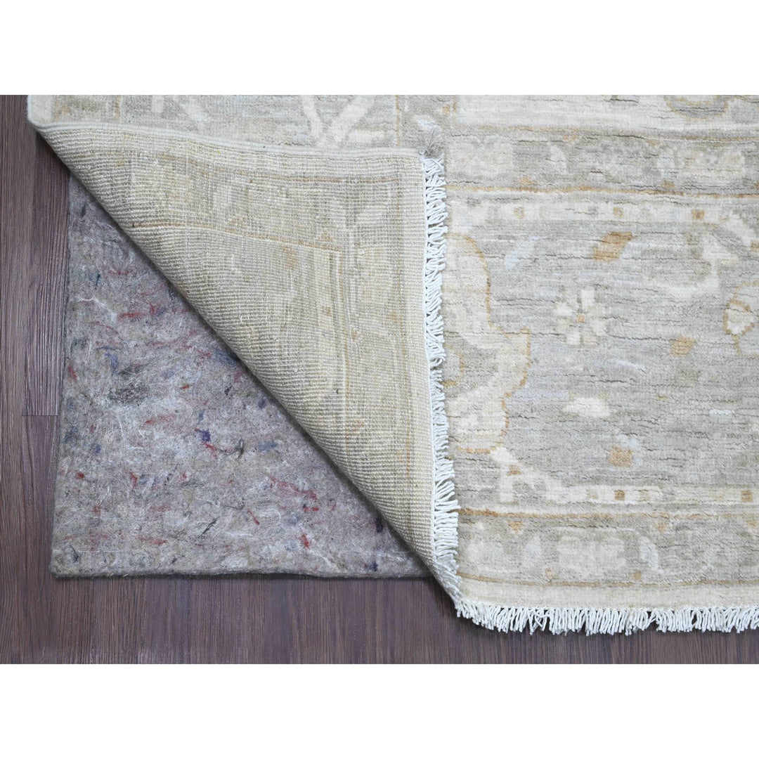 8'11" x 11'0" New Hand Knotted Ivory Wool Rectangle Oriental Rug - MOA10220918