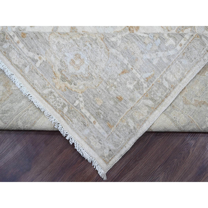 8'11" x 11'0" New Hand Knotted Ivory Wool Rectangle Oriental Rug - MOA10220918