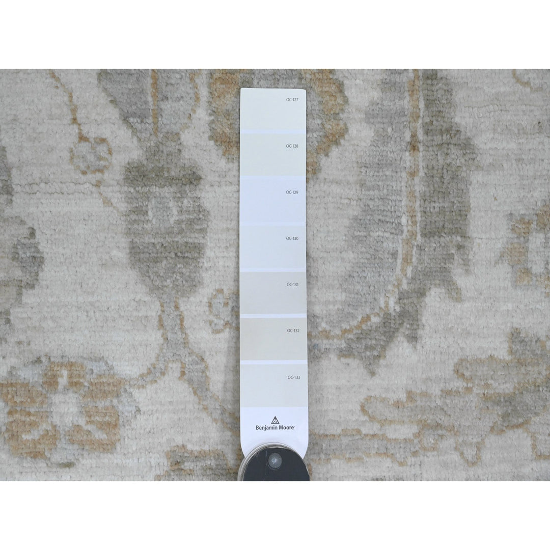 8'11" x 11'0" New Hand Knotted Ivory Wool Rectangle Oriental Rug - MOA10220918
