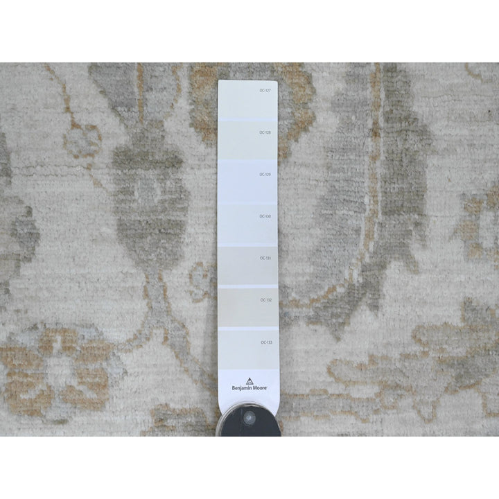 8'11" x 11'0" New Hand Knotted Ivory Wool Rectangle Oriental Rug - MOA10220918