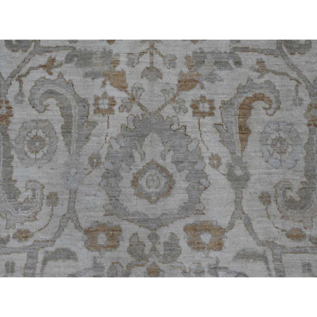 8'11" x 11'0" New Hand Knotted Ivory Wool Rectangle Oriental Rug - MOA10220918