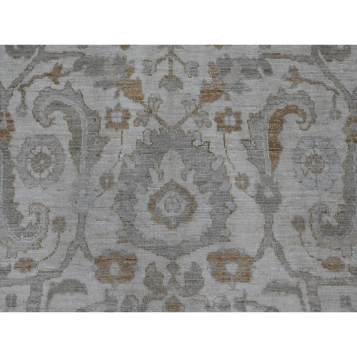 8'11" x 11'0" New Hand Knotted Ivory Wool Rectangle Oriental Rug - MOA10220918