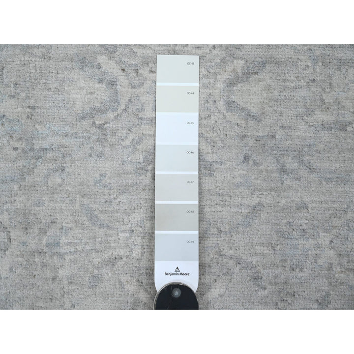 2'10" x 31'9" New Hand Knotted Grey Wool Runner Oriental Rug - MOA10220919