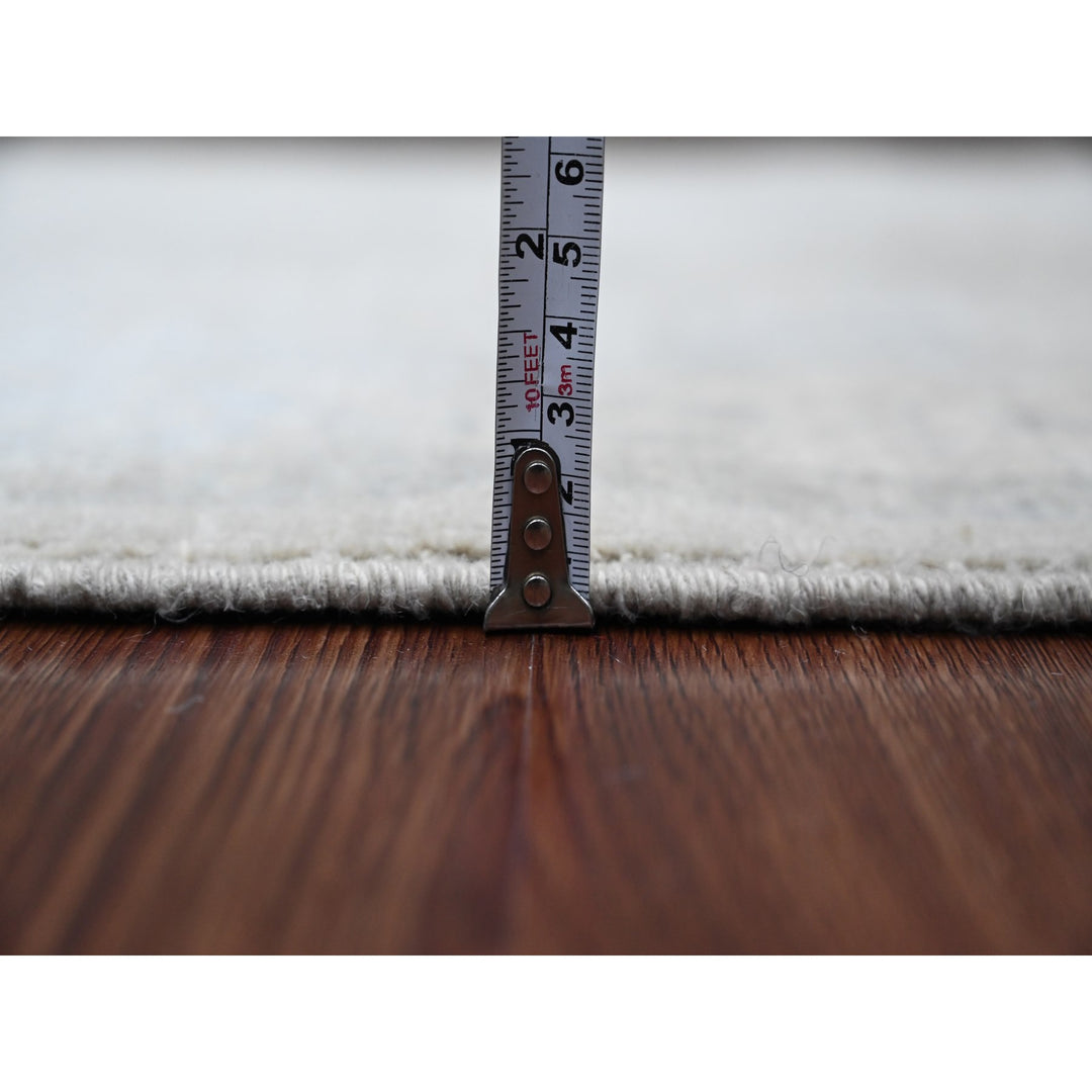 2'10" x 31'9" New Hand Knotted Grey Wool Runner Oriental Rug - MOA10220919