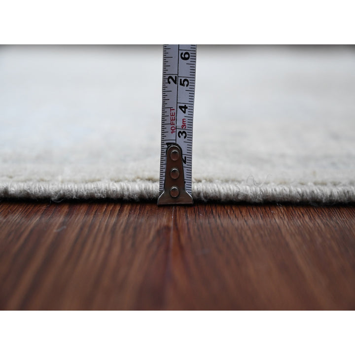 2'10" x 31'9" New Hand Knotted Grey Wool Runner Oriental Rug - MOA10220919