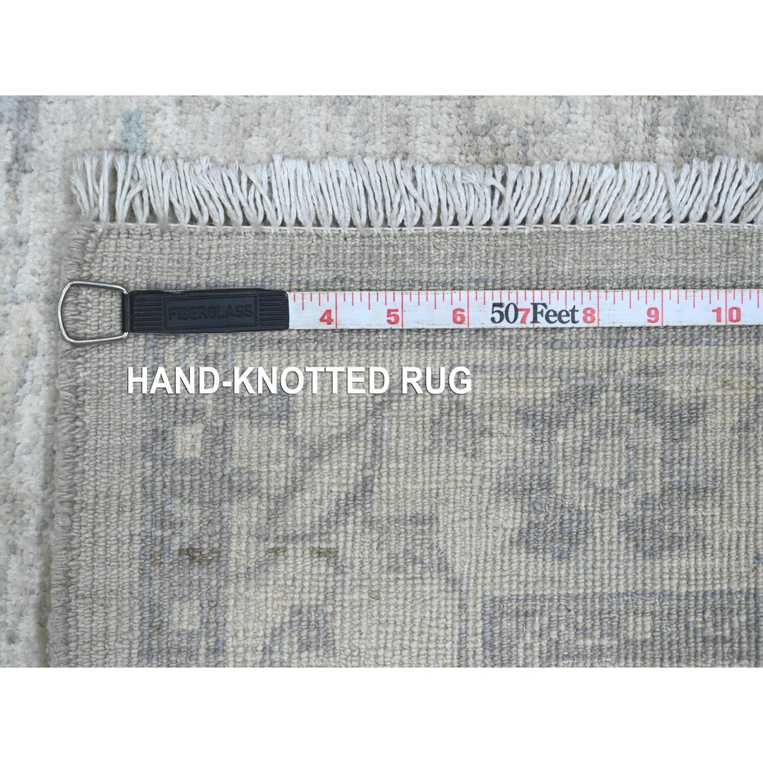 2'10" x 31'9" New Hand Knotted Grey Wool Runner Oriental Rug - MOA10220919