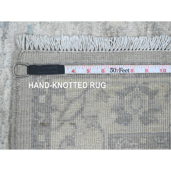 2'10" x 31'9" New Hand Knotted Grey Wool Runner Oriental Rug - MOA10220919