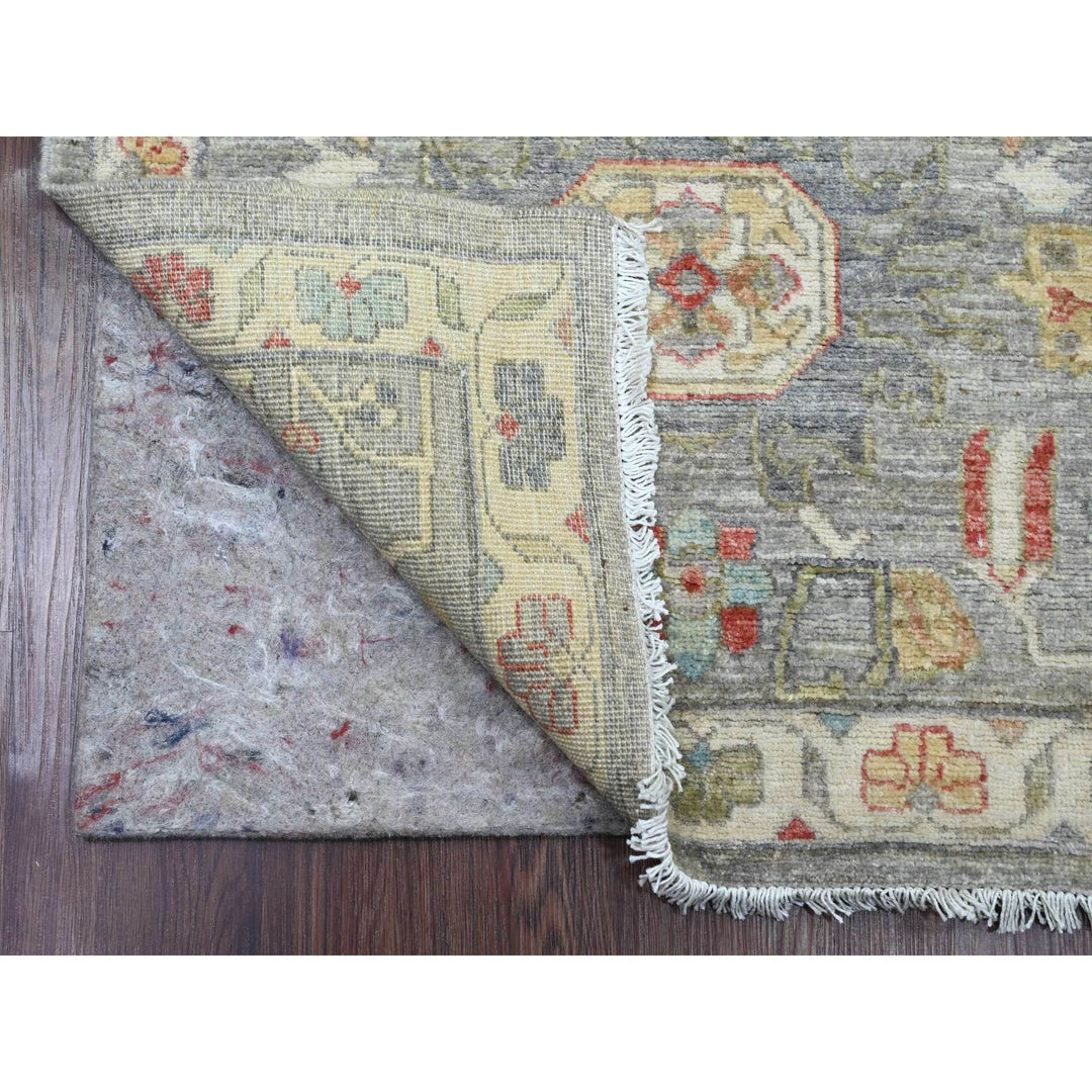 2'7" x 12'3" New Hand Knotted Grey Wool Runner Oriental Rug - MOA10220920