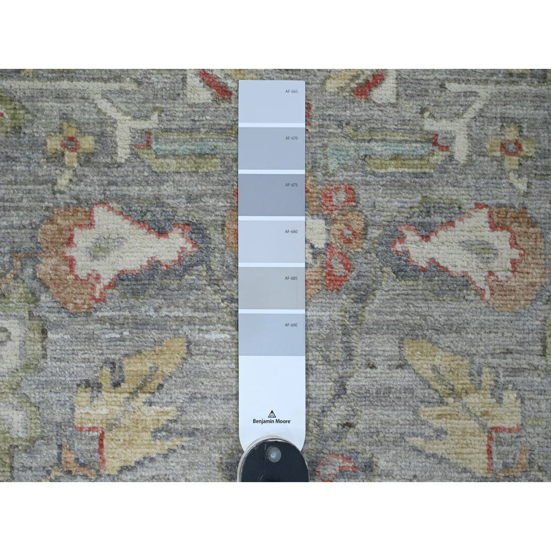 2'7" x 12'3" New Hand Knotted Grey Wool Runner Oriental Rug - MOA10220920