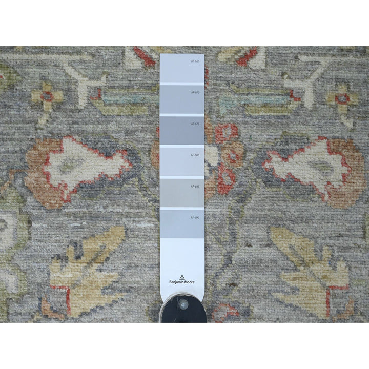 2'7" x 12'3" New Hand Knotted Grey Wool Runner Oriental Rug - MOA10220920
