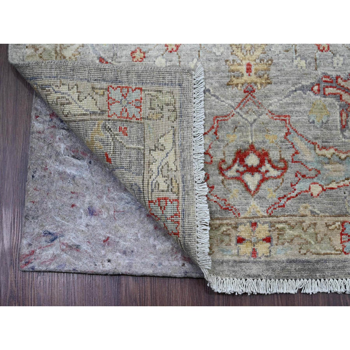 3'1" x 15'10" New Hand Knotted Grey Wool Runner Oriental Rug - MOA10220921